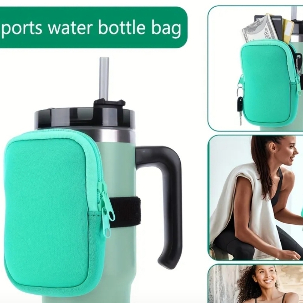 Tumbler Mug Bag Water Bottle Storage Pouch For 20oz/30oz/40oz 4x5" Light Green